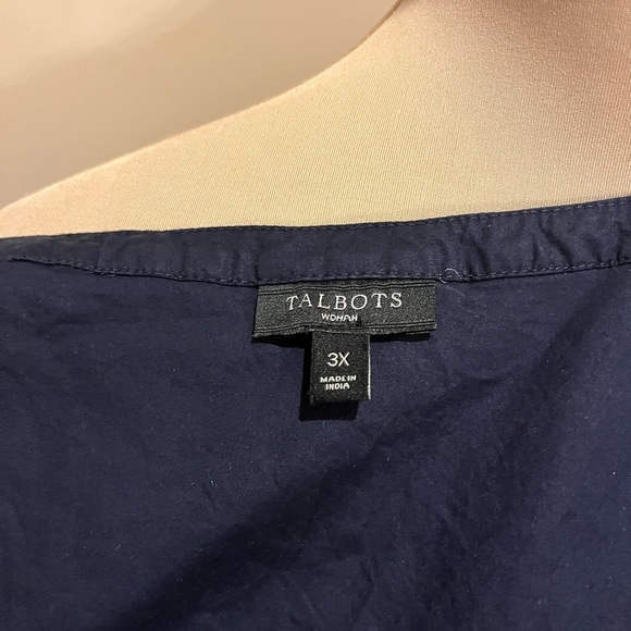 Talbot Navy Sleeveless Embroidered Boho Blouse, size 3X - Picture 6 of 6